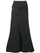 Comme Des Garçons Vintage Bow Embellished Knit Skirt - Grey