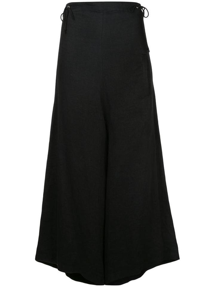 Yohji Yamamoto Pre-owned Drop Crotch Lace Trousers - Black