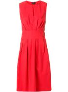 Salvatore Ferragamo Side Button Midi Dress - Red