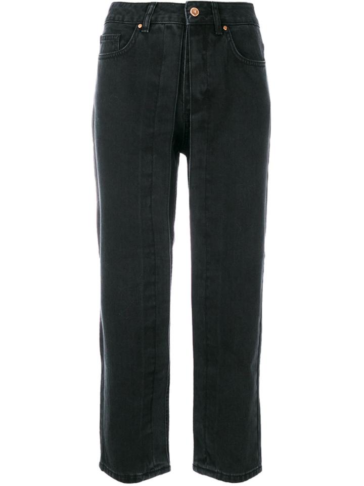 Aalto Cropped Flare Jeans - Black