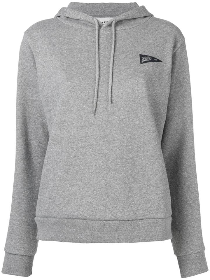A.p.c. Triangle Logo Print Hoodie - Grey