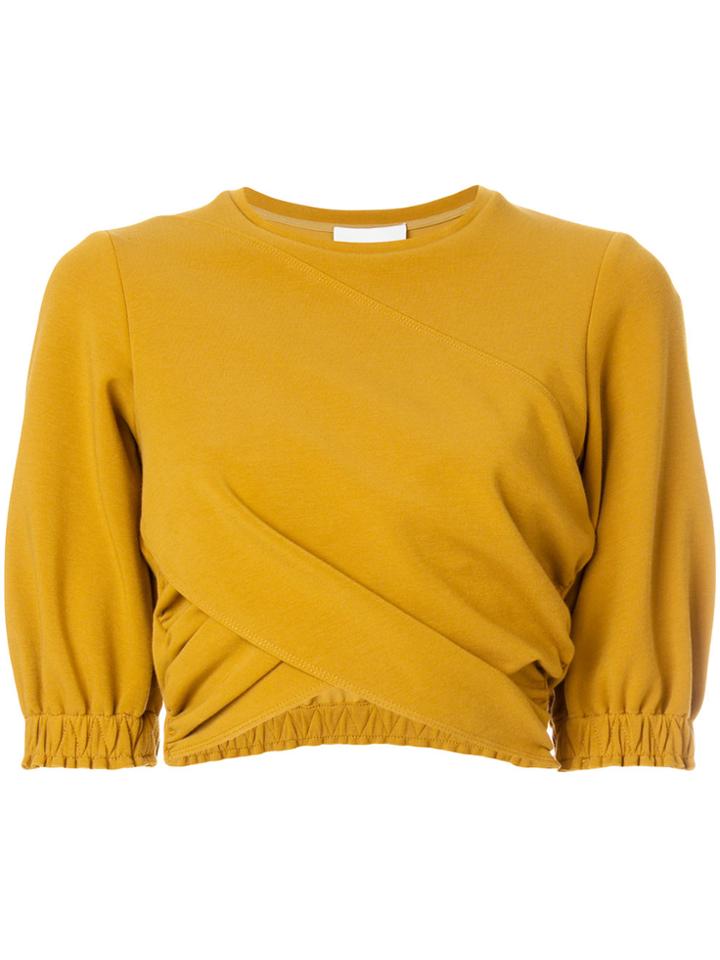 3.1 Phillip Lim Crop Twist-front Top - Yellow & Orange