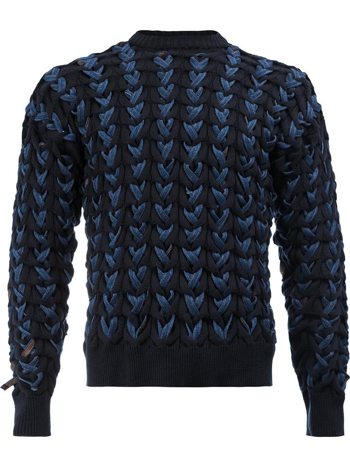 Y / Project - Braided Jumper - Unisex - Cotton/acrylic - M, Blue, Cotton/acrylic
