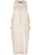 Alexandre Plokhov Pleated Front Dress, Women's, Size: 38, Nude/neutrals, Cotton
