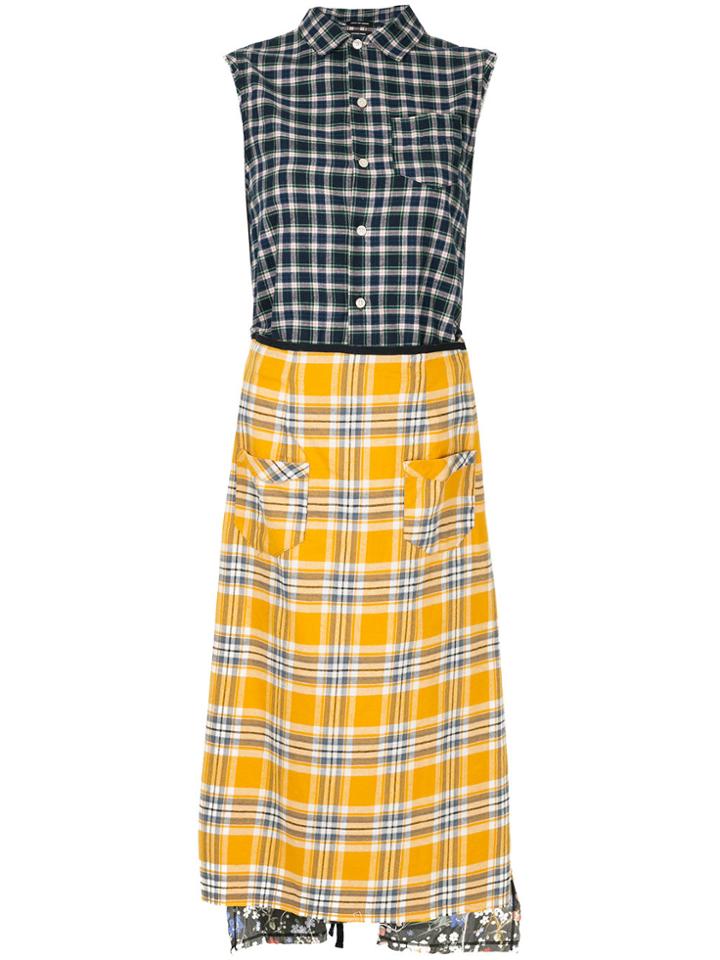 R13 Contrast Plaid Dress - Blue