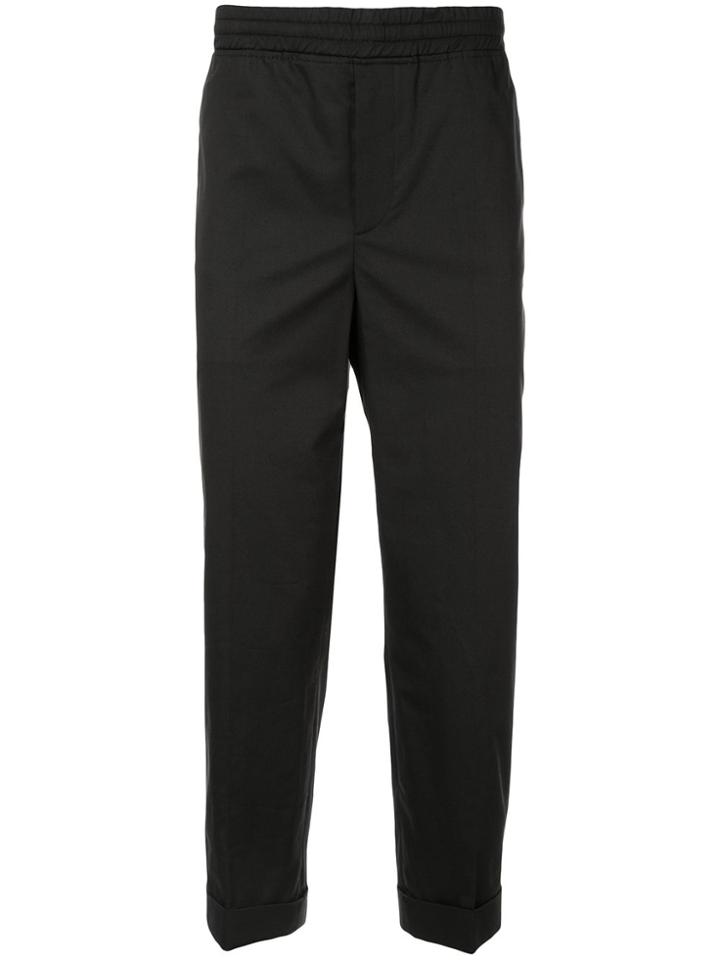 Neil Barrett Cropped Turn-up Trousers - Black