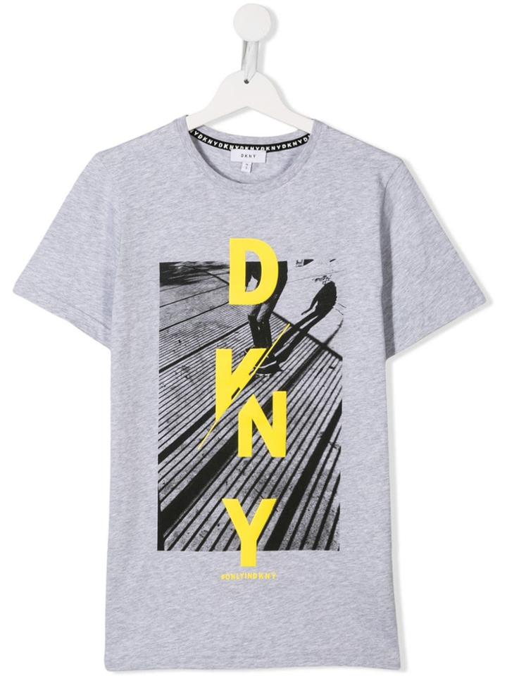 Dkny Kids Photographic Print T-shirt - Grey