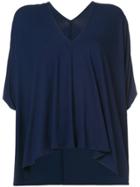 Zero + Maria Cornejo V-neck Loose Fit Top - Blue