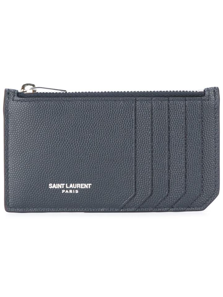 Saint Laurent 'paris 5 Fragments' Zip Pouch - Blue