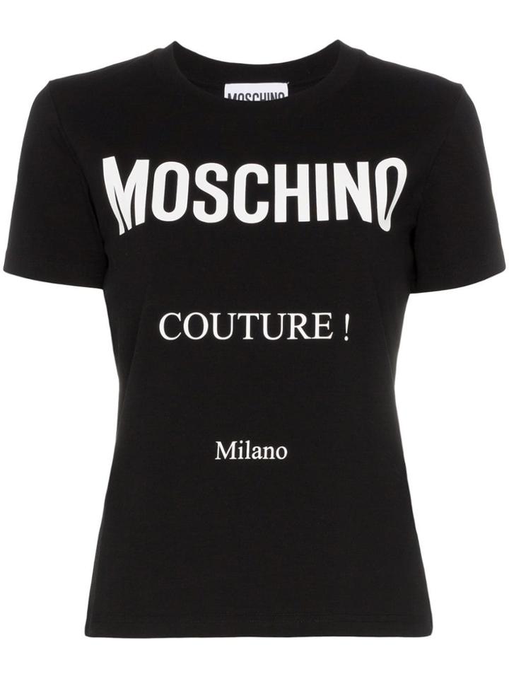 Moschino Oversized Logo Couture Cotton T-shirt - Black