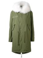 Mr & Mrs Italy - Army Long Parka - Women - Cotton/leather/polyester/racoon Fur - Xxs, Green, Cotton/leather/polyester/racoon Fur