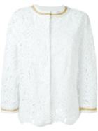 Ermanno Scervino Scalloped Hem Lace Jacket - White