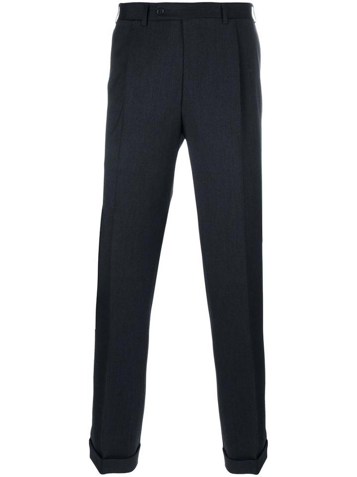 Canali Straight Leg Trousers, Men's, Size: 54, Grey, Wool/spandex/elastane