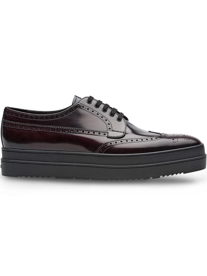 Prada Platform Derby Shoes - Red
