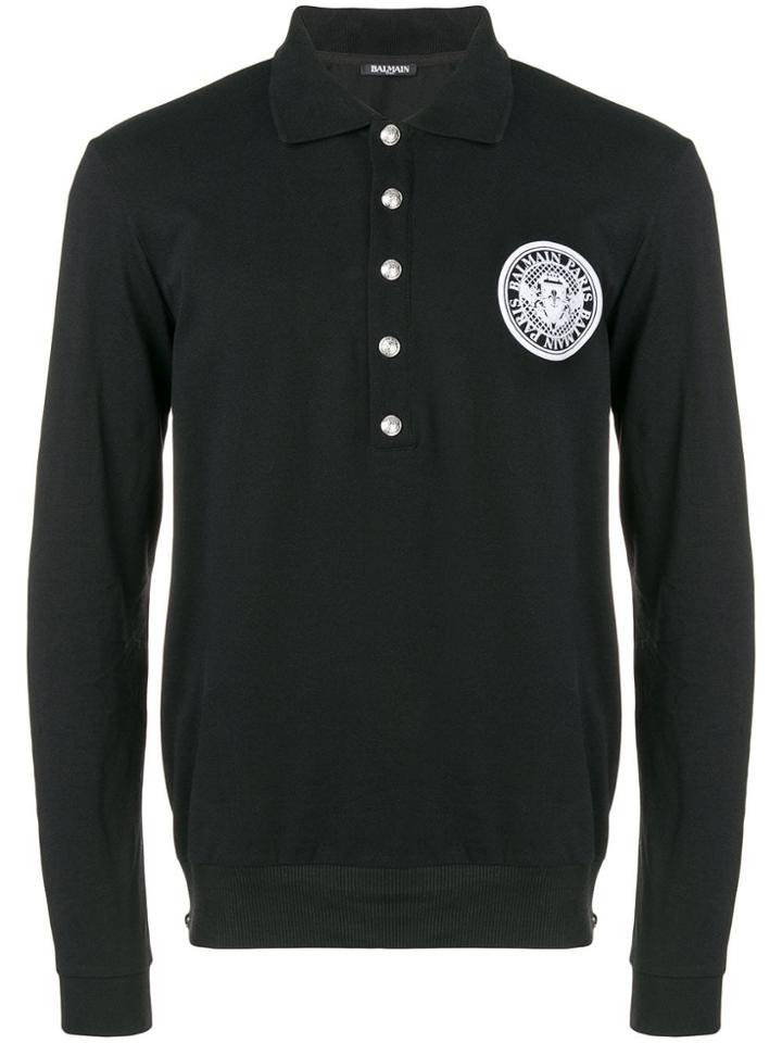 Balmain Logo Patch Sweatshirt - Black