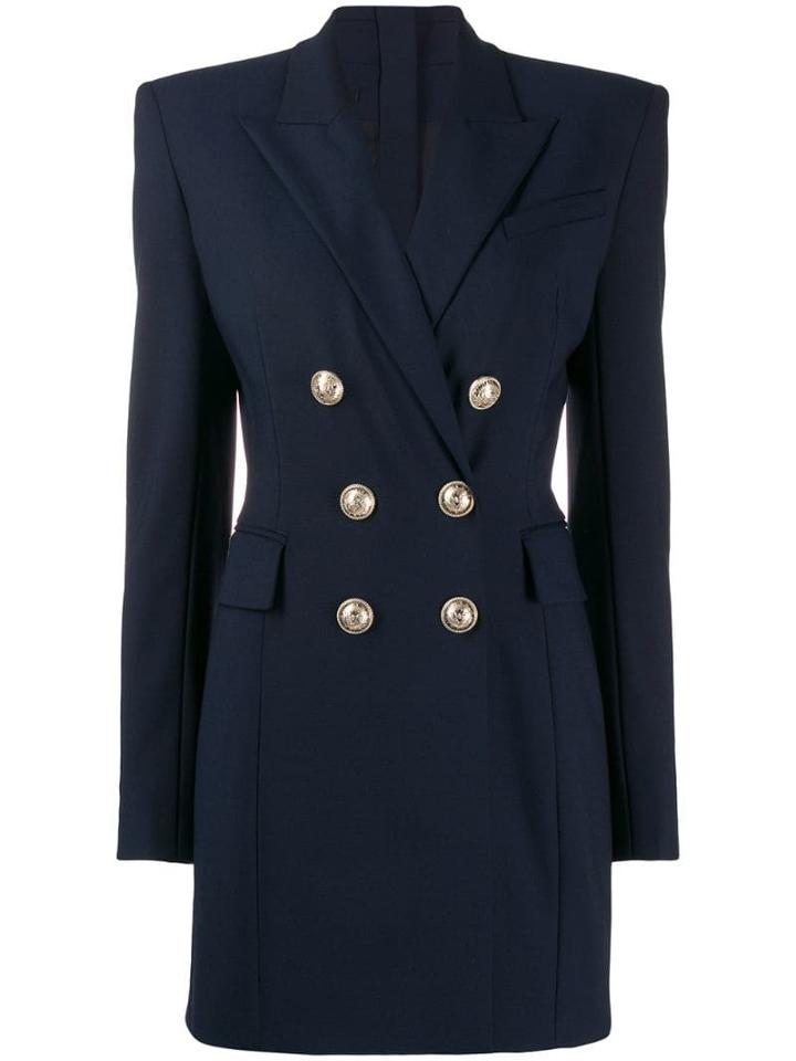 Balmain Double Breasted Blazer Dress - Blue