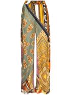 Chloé Loose Fit Floral Print Silk Trousers - 8za Multicolour