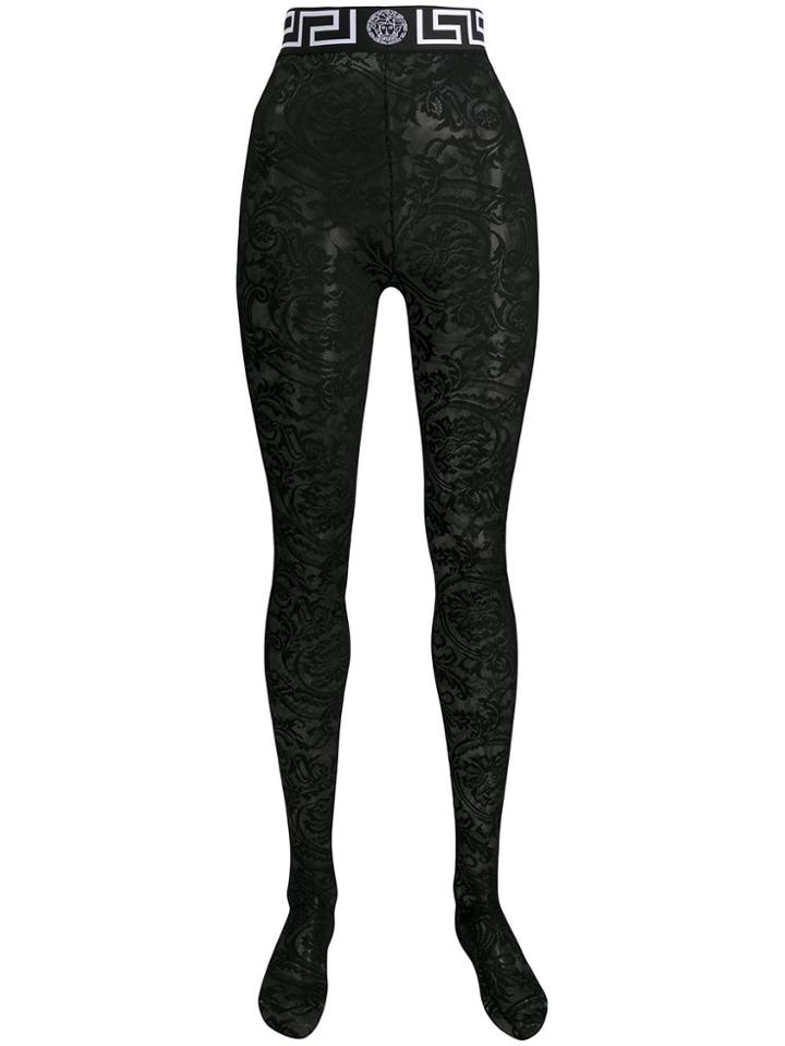 Versace Lace Tights - Black