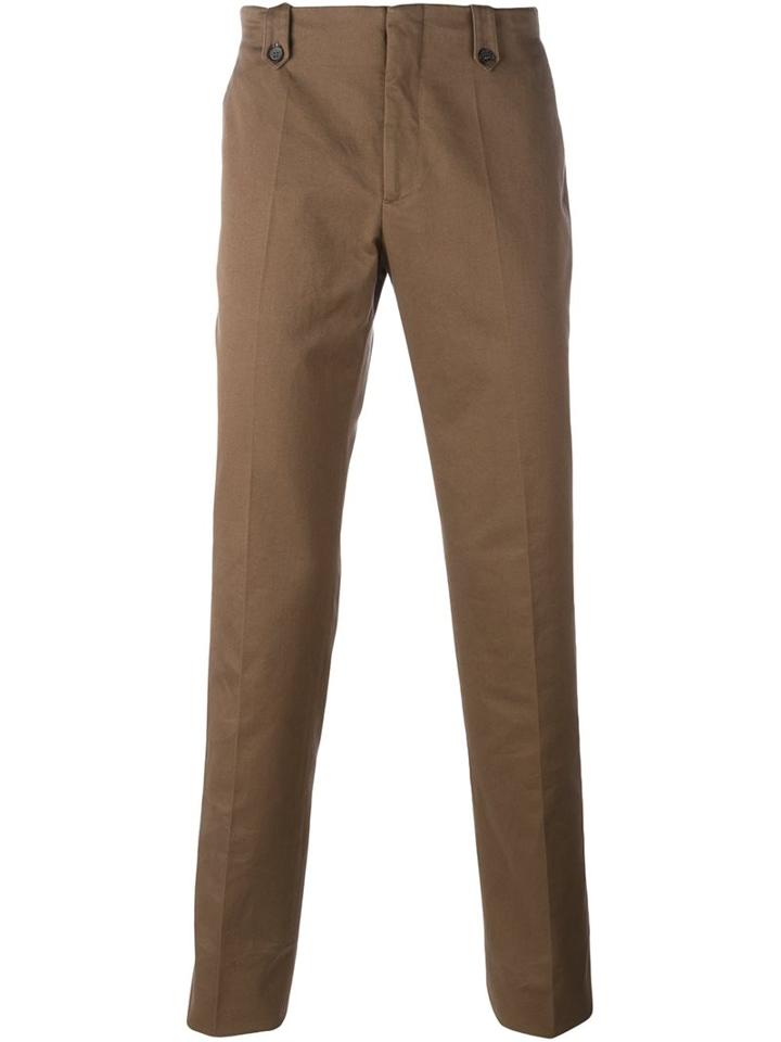 Maison Margiela Tailored Trousers, Men's, Size: 52, Brown, Cotton