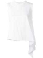 Mm6 Maison Margiela Draped Asymmetric T-shirt, Women's, Size: Small, White, Cotton