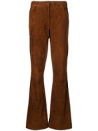 Alberta Ferretti Flared High-waist Trousers - Brown