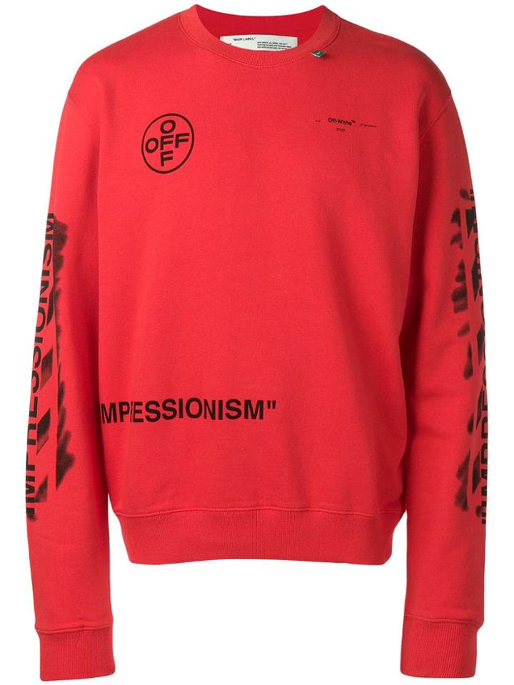 Off-white Diagonal Stencil Sweatshirt - Red