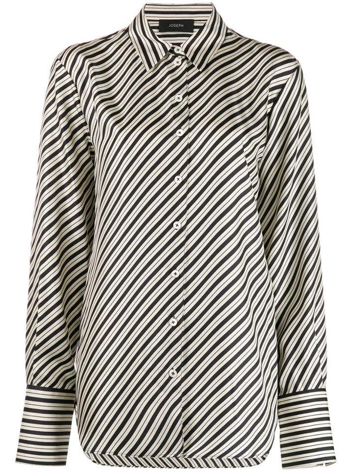 Joseph Striped Silk Tops - Black