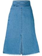 See By Chloé - Denim A-line Midi Skirt - Women - Cotton - 34, Blue, Cotton