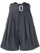 Kenzo High-waisted Belted Shorts - Grey