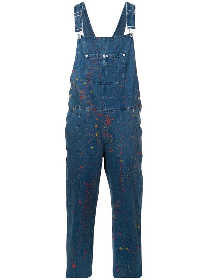 A.p.c. Paint Splattered Dungarees - Blue