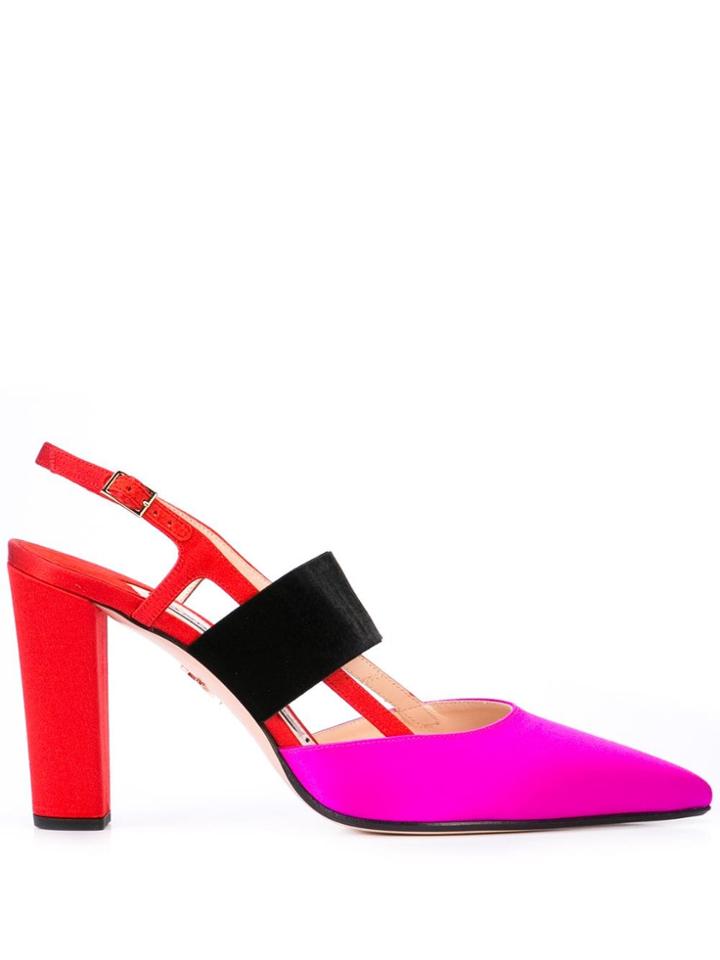 Andrea Gomez Grace Colour Block Sandals - Red