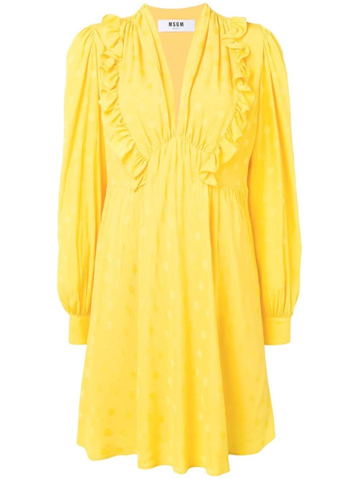 Msgm Polka Dot Dress - Yellow