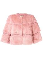 Liu Jo Cropped Fur Jacket - Pink