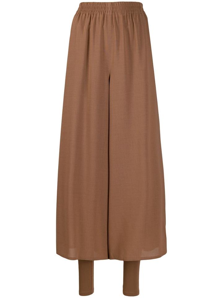 Max Mara Cropped Layered Trousers - Brown