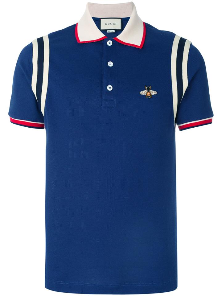 Gucci Bee Logo Polo Shirt - Blue