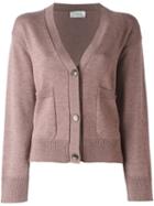 Lanvin Front Cropped Cardigan, Women's, Size: Medium, Pink/purple, Wool/yak