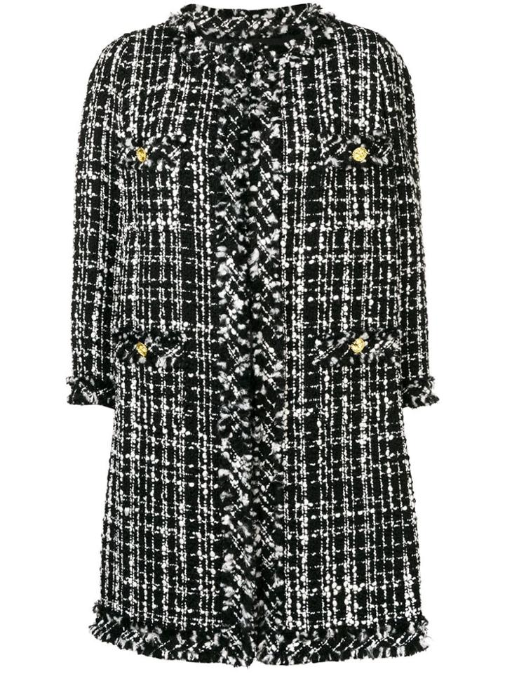 Edward Achour Paris Tweed Coat - Black