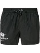Dolce & Gabbana Logo Print Swimming Shorts - Black