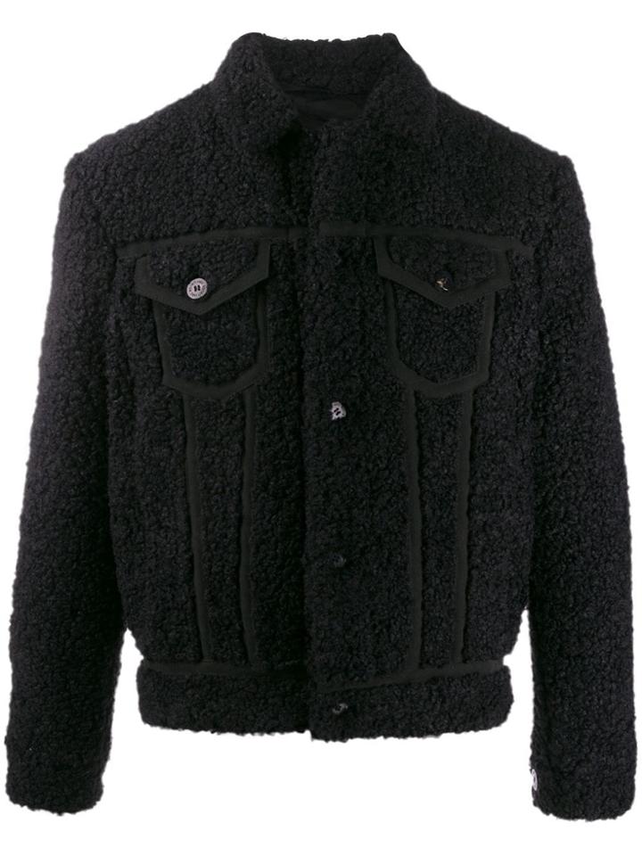 Neil Barrett Faux-shearling Trucker Jacket - Black