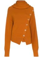 Joseph Draped Wool And Cashmere Knit - Yellow & Orange