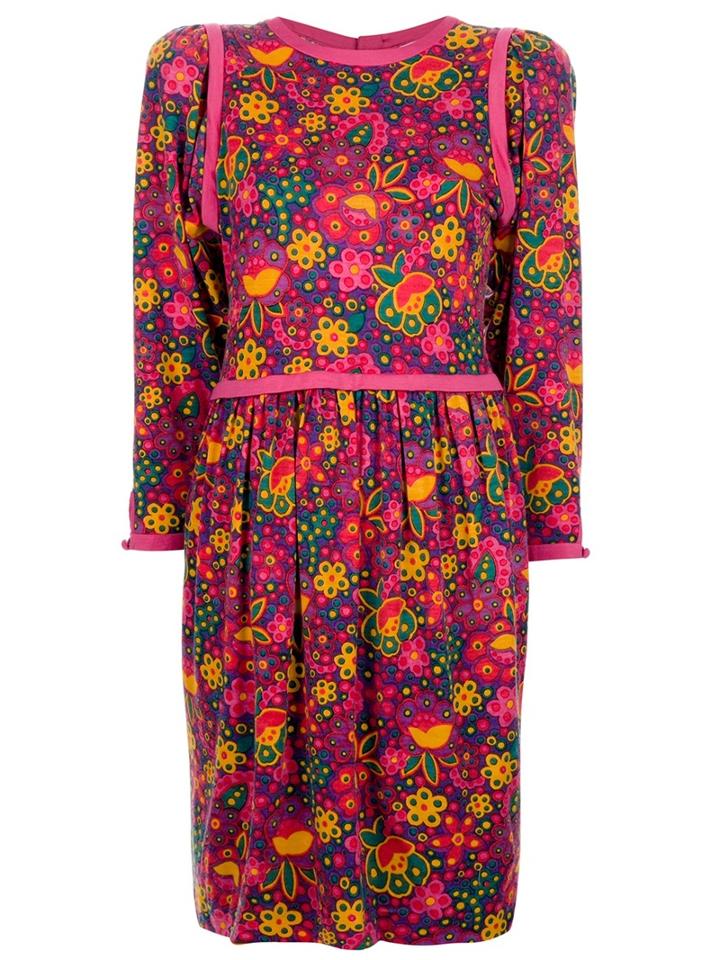 Yves Saint Laurent Vintage Floral Print Dress