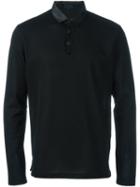 Lanvin Long Sleeved Polo Shirt, Men's, Size: Medium, Black, Cotton
