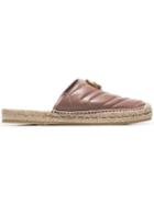 Gucci Pink Double G Leather Espadrilles - Brown