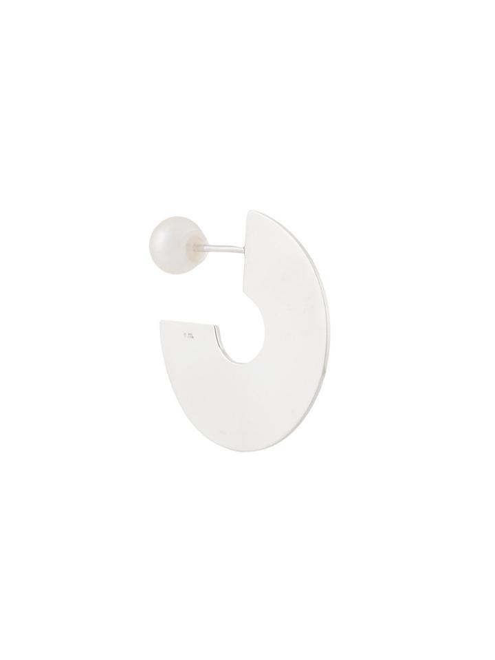 E.m. Pearl Hoop Earring - Metallic