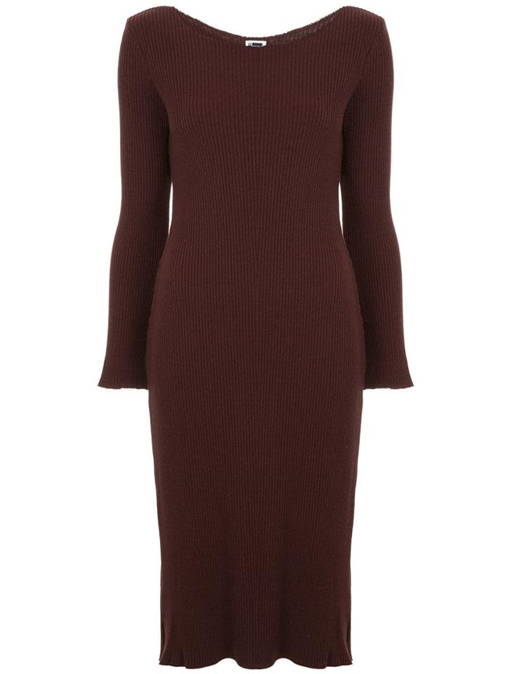 H Beauty & Youth Ribbed Midi Dress - Red