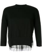 Onefifteen Lace Panel Sweater - Black