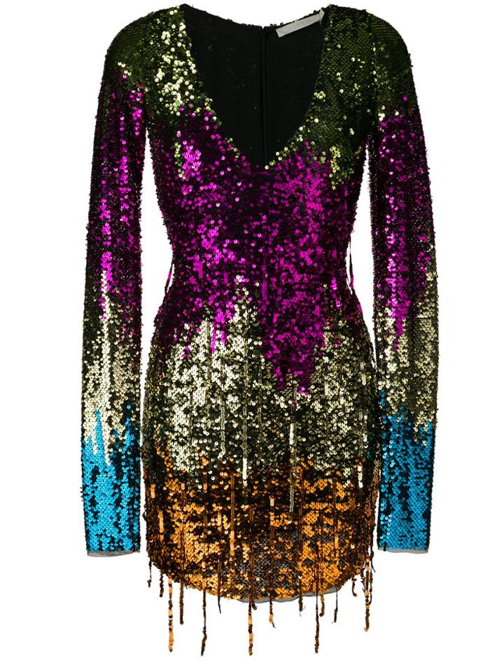 Amen Rainbow Sequin Mini Dress - Metallic