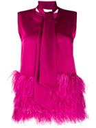 Gianluca Capannolo Faux Feather Trim Top - Pink