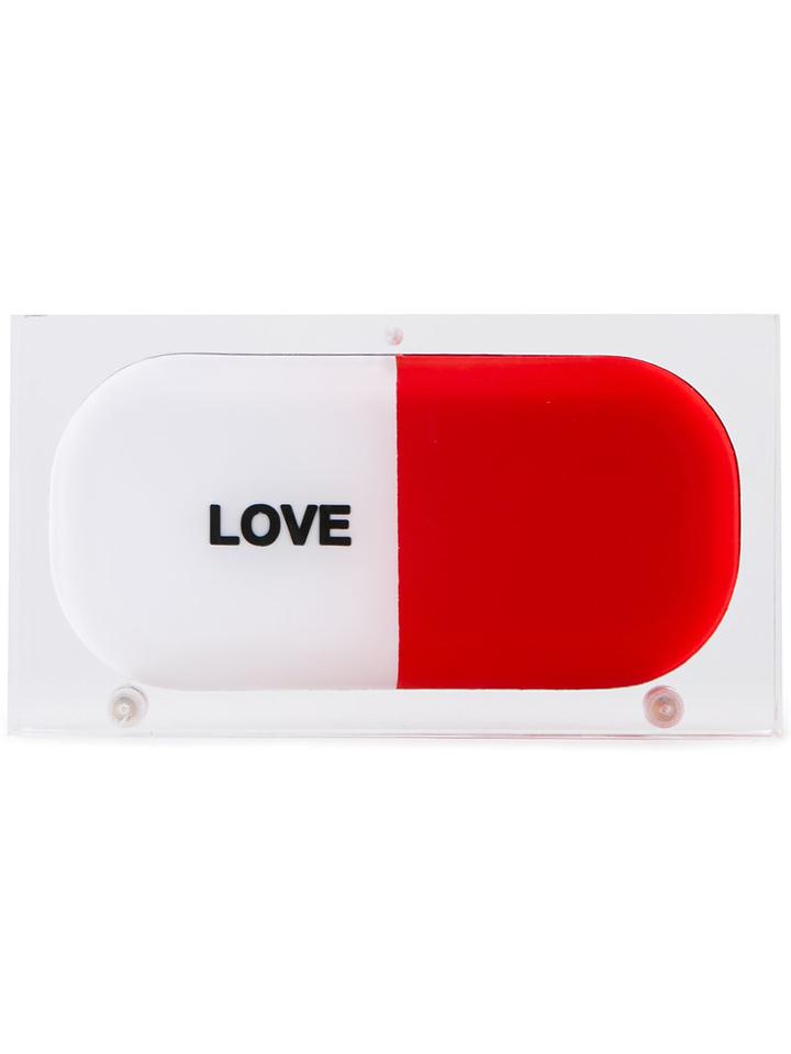 Sarah's Bag - Love Pill Clutch - Women - Acrylic - One Size, White, Acrylic