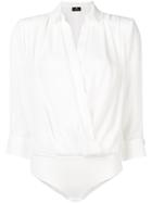 Elisabetta Franchi 3/4 Sleeves Bodysuit - White